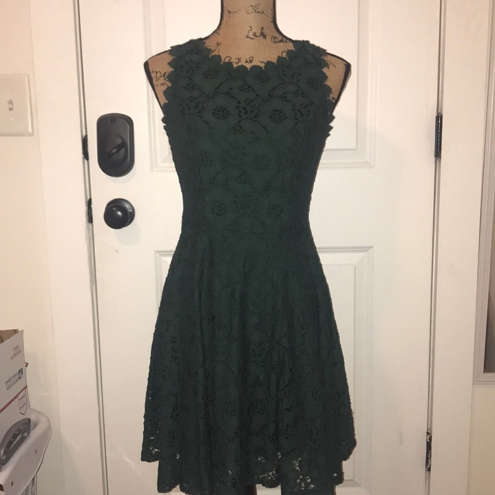 Green lace dress